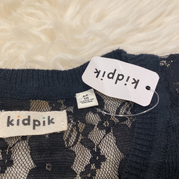 Kidpik Girls Ribbed Long Sleeve Top in Black. M - Picture 5 of 10
